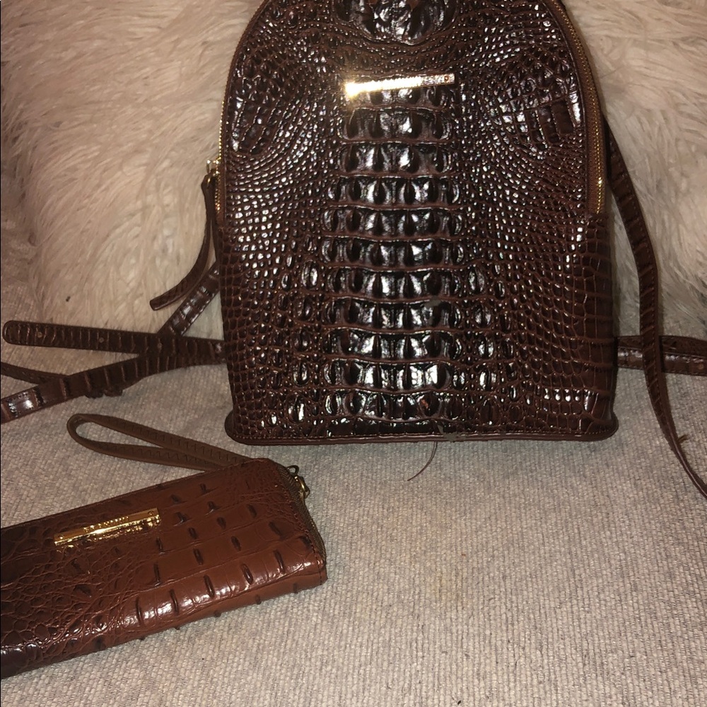 🤩🔥Deep Chocolate Crocodile-Embossed Backpack with Wallet❤️ - Picture 4 of 14